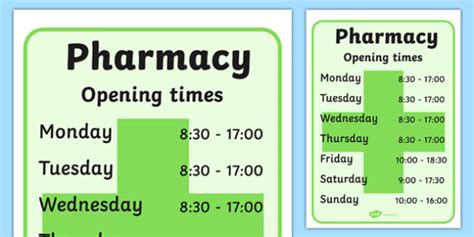 Opening Times of Pharmacy stores in Framlingham