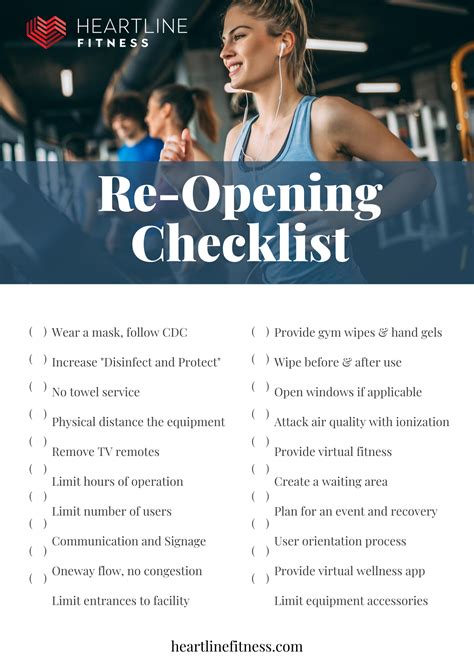 Opening a Gym Checklist ChecklistComplete