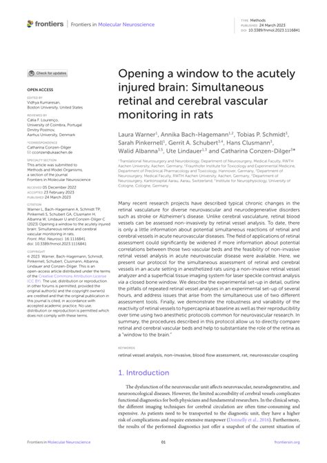 Opening a window to the acutely injured brain: Simultaneous …