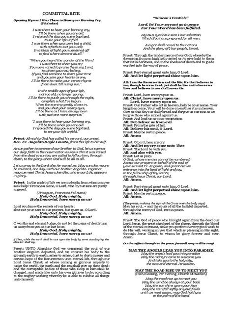 Opening prayer for committal service.  Find templates and resources to honor your...