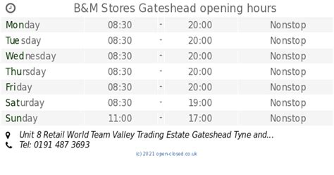 Opening times for Florists in Team Valley Trading Estate