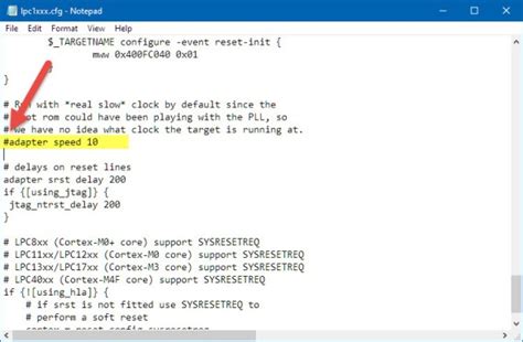 Openocd adapter speed. cfg cortex_m reset_config sysresetreq Warn : Transp...