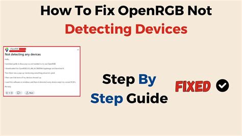Openrgb not detecting devices.  Oct 7, 2025 · Why OpenRGB doesn't detec...