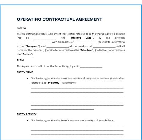 Operating Agreement Template Free Download