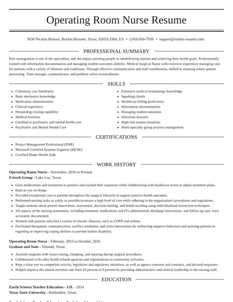 Operating Room Nurse Resume Samples QwikResume