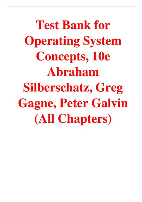 Operating System Concepts Test Bank