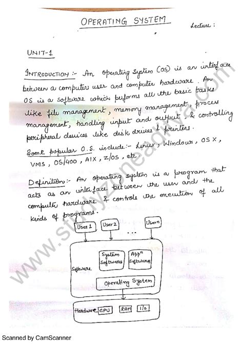 Operating System Notes By Bangalore University
