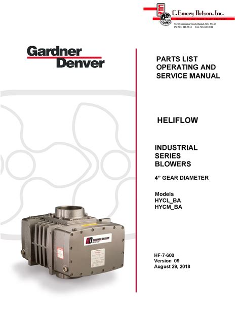 Operating and service manual gardner denver products. - Repair manuals 700 series champion grader.