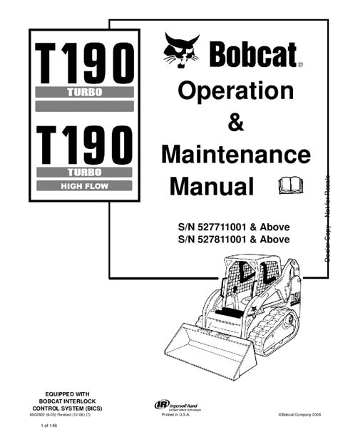 Operating manual for a t190 bobcat. - The reengineering handbook a step by step guide to business transformation.