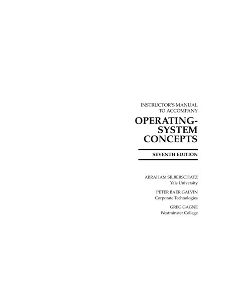 Operating system concepts 7th edition solution manual. - La organización del servicio civil por medio del mérito.