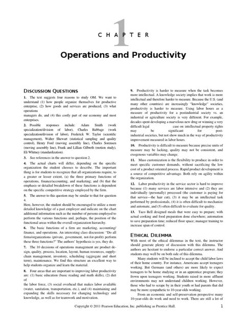 Operation Management Heizer Solution
