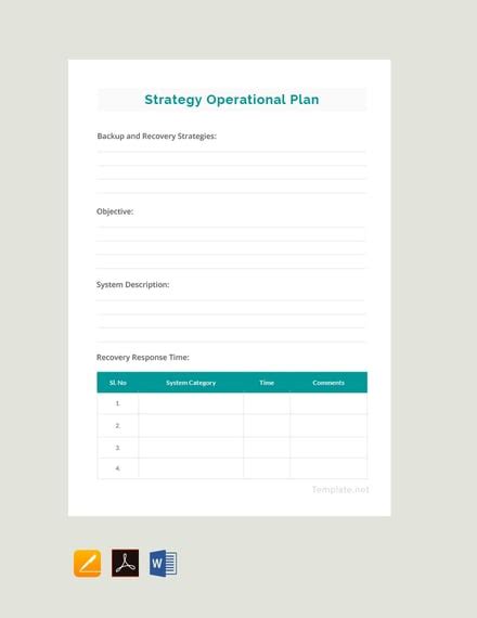 Operational Plan Template in Microsoft Word
