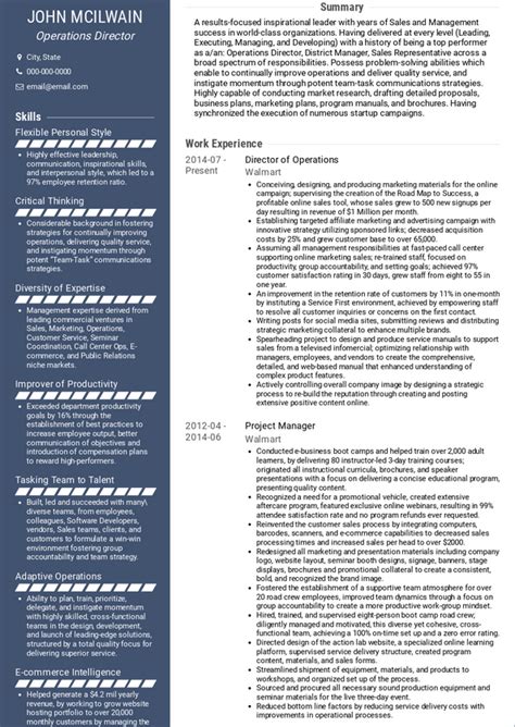 Operations Director Resume Samples and Templates VisualCV