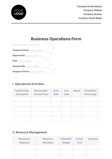Operations Forms