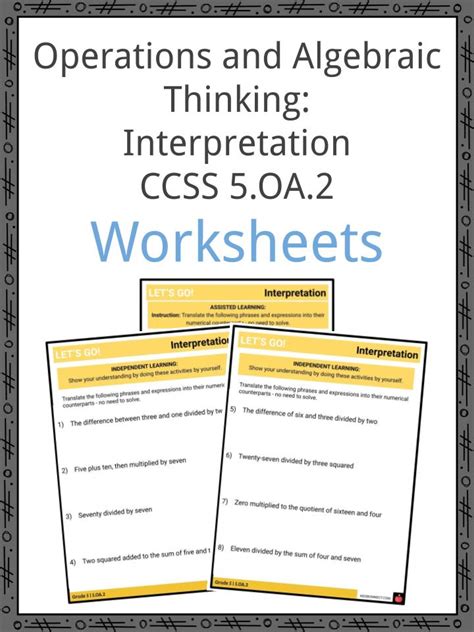 Operations and Algebraic Thinking Interpretation CCSS 5.OA.2