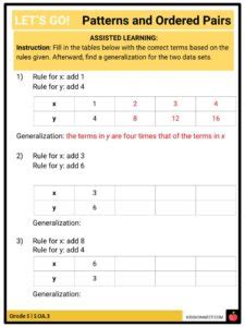 Operations and Algebraic Thinking Patterns and Ordered Pairs CCSS 5.OA