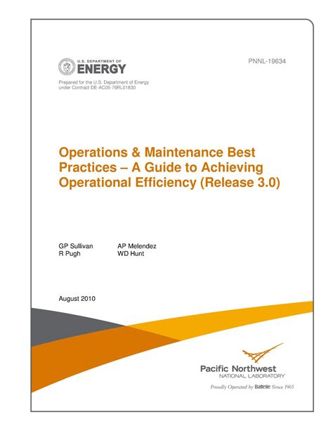 Operations and maintenance best practices guide. - Frankenstein study guide packet answer key.