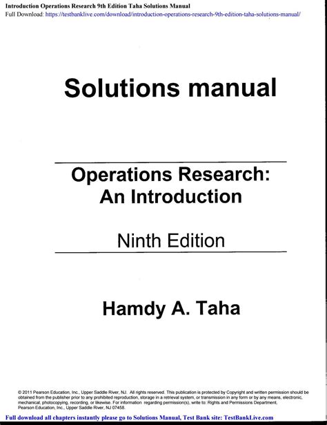 Operations research 9th edition solution manual. - En for alle og alle i en.