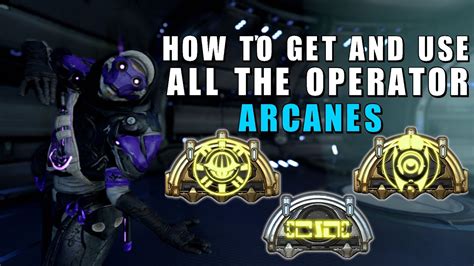You can get Operator Arcanes from Onkko in exchange for standing; I have seen a lot of people using Virtuous Strike or Virtuous Fury but I believe the most effective type depends on the Amp that you'll be using. Other Arcanes are dropped by the Eidolons themselves and better ones have a higher chance of dropping upon capture (which is why ...