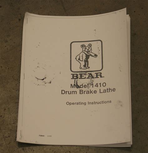 Operator manual for bear 1410 brake lathe. - Strömungsversuche und widerstandsmessungen an eisenbahnwaggonformen zur verminderung des querwiderstandes.