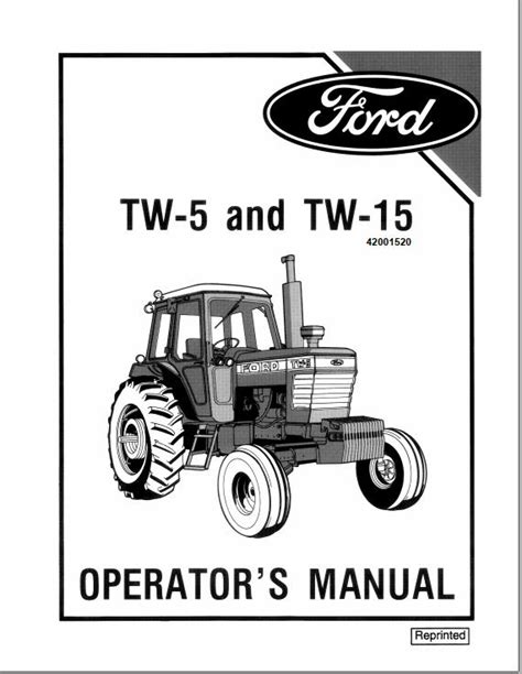 Operator manual tw 15 ford tractor. - Manuale uso e manutenzione audi tt.