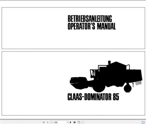 Operator s manual dominator claas 85. - A educação escolar entre as grades.