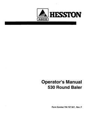 Operators manual for hesston 530 baler. - Leitfaden zur fehlerbehebung bei minusgraden 532.