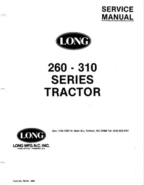 Operators manual for long 2310 tractor. - Slægtsbog for efterkommere efter jens jensen, født 1835, gårdejer i sønderby, grindsted sogn.