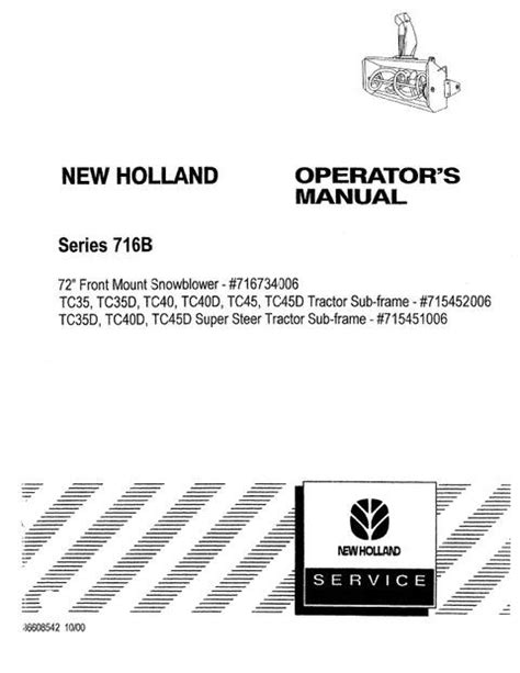 Operators manual for new holland tc45. - Schwinn airdyne evolution comp owners manual.