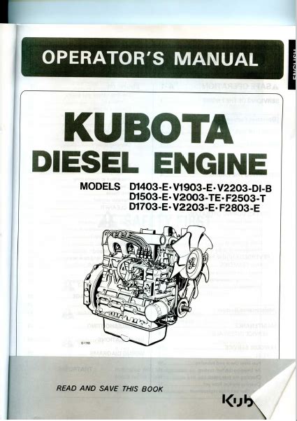 Operators manual kubota diesel engine d1703 in italiano. - Comment elever son bebe dragon guide pratique.