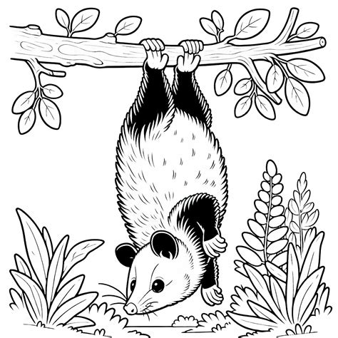 Opossum Coloring Shee