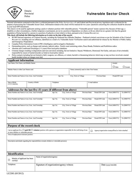 Opp vulnerable sector check online.  The new process will allow those The online a...