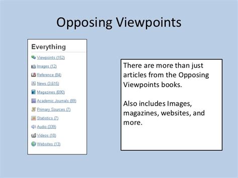 Opposing viewpoints examples