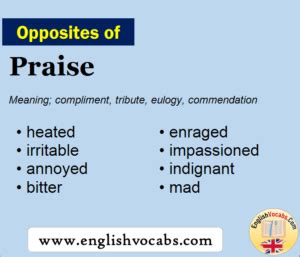 Opposite of praise antonym. Things To Know About Opposite of praise antonym. 