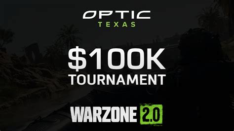 Warzone 2’s first major tournament, the $100,000 OpTic Texas event, will take place on November 21 and 22. Around a week after everyone gets to drop into Al Mazrah for the first time, the event .... 