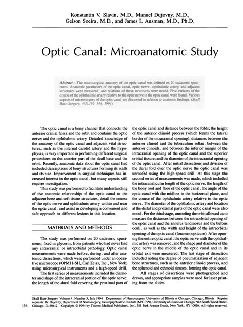 Optic canal: microanatomic study - PubMed