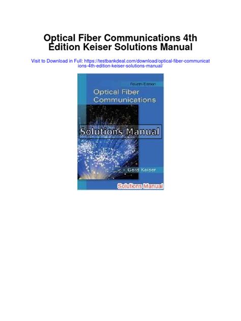 Optical fiber communications keiser solutions manual. - Computer forensics infosec pro guide 1st edition.
