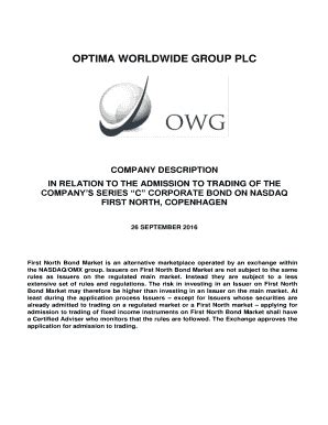 Optima Worldwide Group PLC: Closure of Strand Capital Ltd