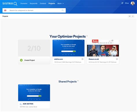 Optimizer Module Startpage SISTRIX