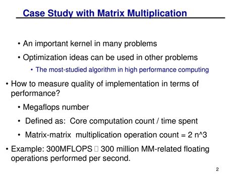 Optimizing Cache Performance in Matrix Multiplication