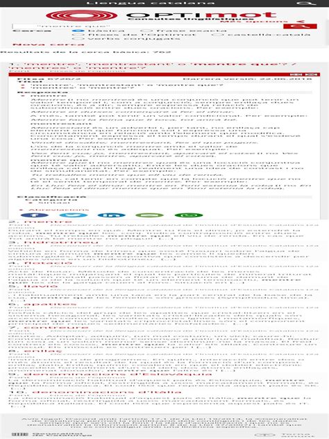 Optimot. Consultes lingüístiques - Llengua catalana