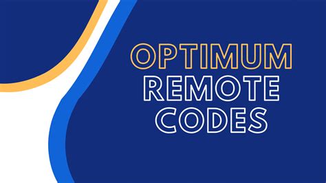 Feb 17, 2023 · How the Optimum One Remote to Control Choose TV Using this One-Digit Code Programming Method. To control thine TV with the Optimum Sole voice remote, pick a look at which brands listed below. And, use an one-digit codification means to program the Optimum remote with your TV. . 