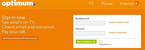 An Optimum ID is a unique username that provides access to extra services and benefits. Sign In with your Optimum ID to manage your account, check your email, set your DVR, and pay your cable bill online. Log in now! . 