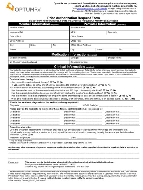 Optumrx Medicare Part D Electronic Prior Authorization form