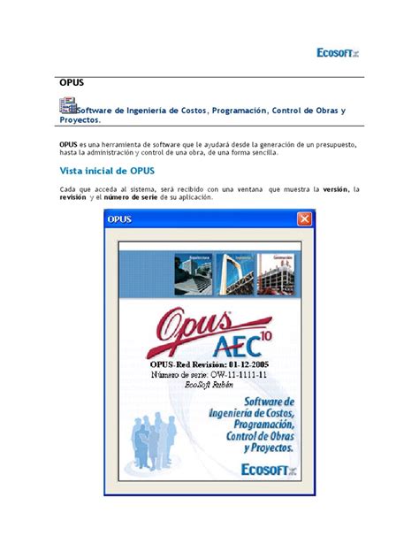 Opus aec 10 tutorial.  Manual de operaci&oacute;n del sistema para desarrollo de prec...