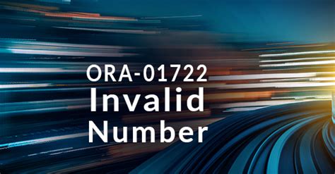 Ora 01722 İnvalid Number Oracle