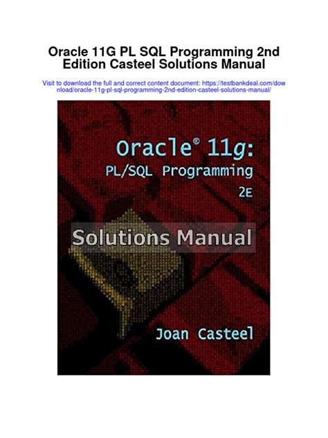 Oracle 11g sql joan casteel solutions manual. - Crown pallet jack pth repair manual.