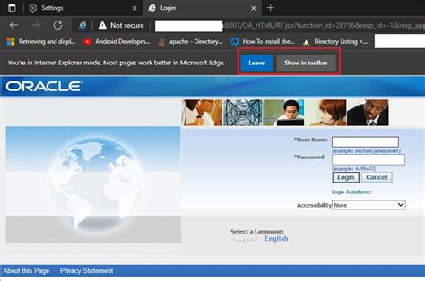 Oracle Application R12 Using Microsoft Edge Chrome for …