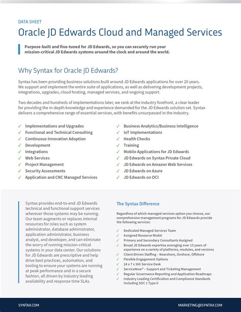 Oracle JD Edwards Cloud and Managed Services Data Sheet