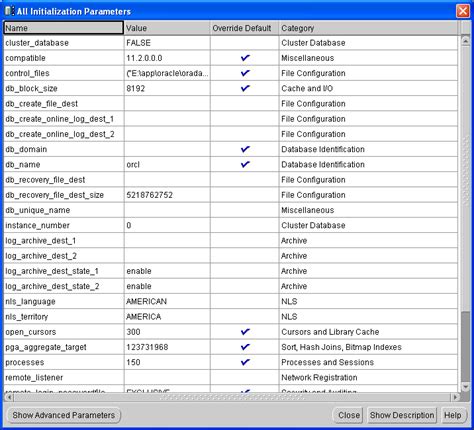 Oracle Server Parameters - Oracle - SS64.com